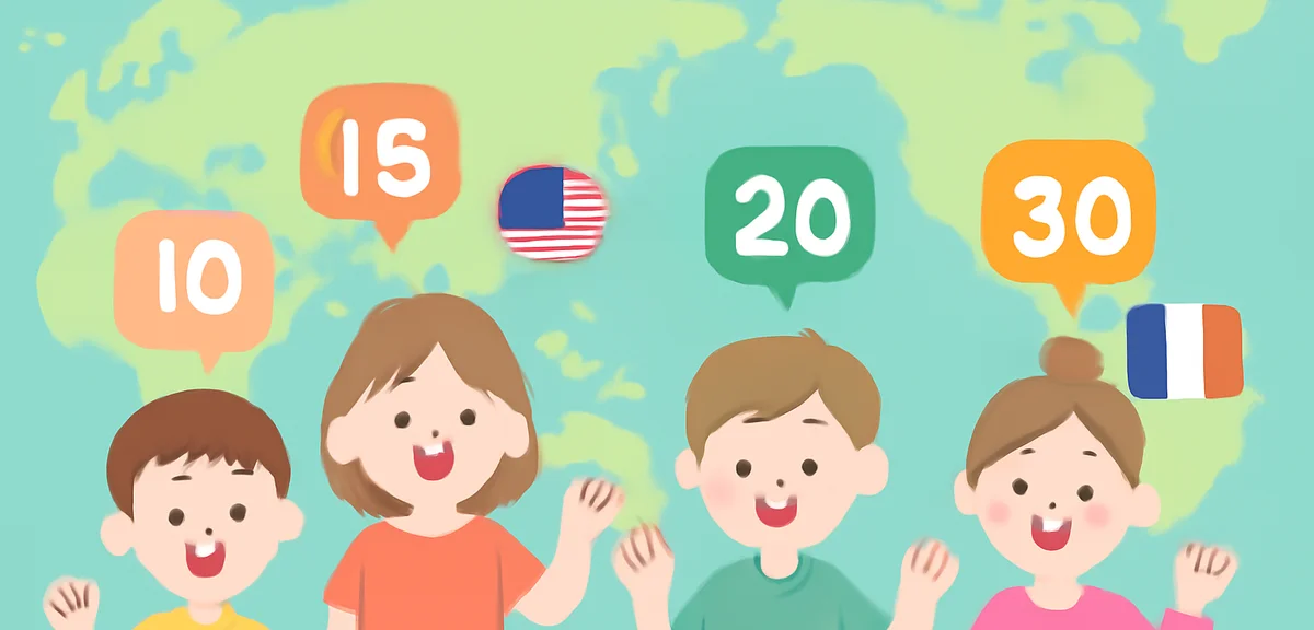 World map illustration showing summer vacation lengths in different countries, colorful infographic