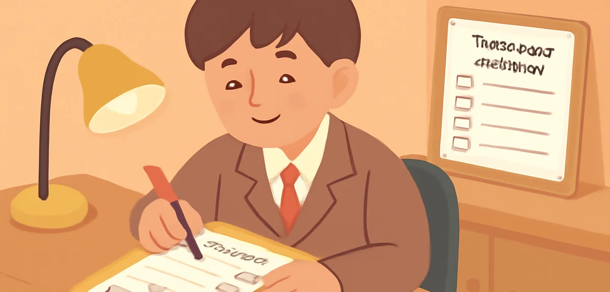 A Japanese high school student reviewing their daily plan in the evening, marking completed tasks wi