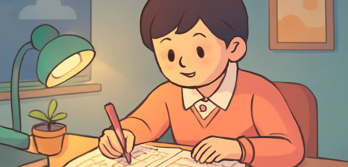 A high school student working on a self-managed monthly planner with goals and deadlines written dow