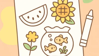 夏休みのぬりえテンプレート｜年齢別おすすめ図案