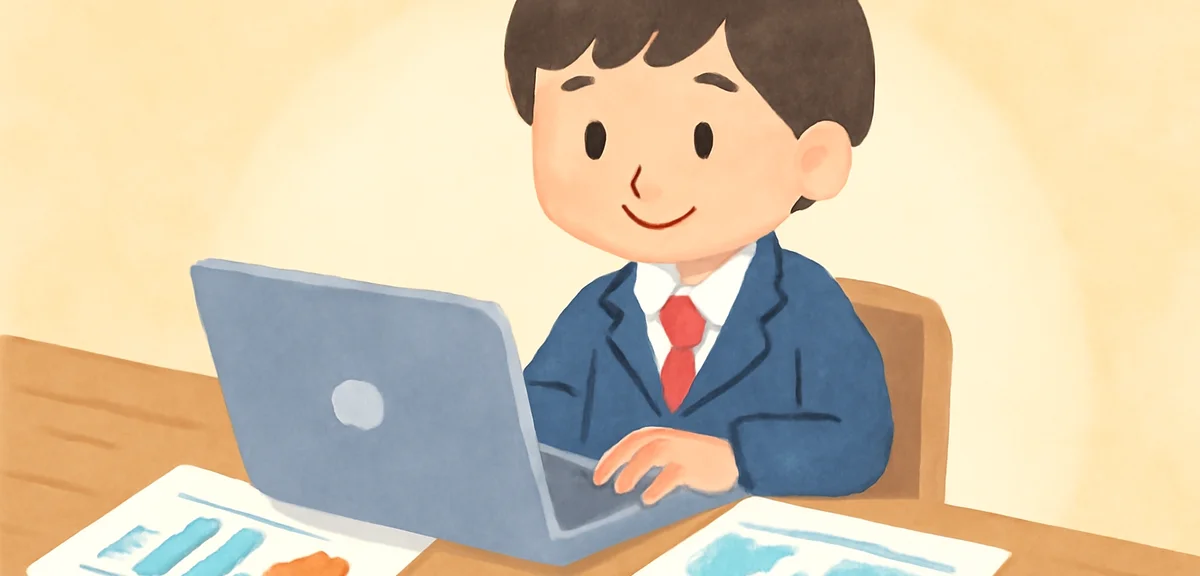 A student browsing official Japanese government websites and international UN reports on a laptop, w