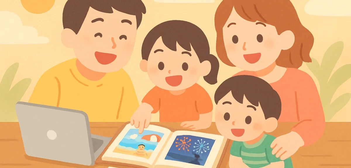 夏休みの写真整理とフォトブック作成｜家族の思い出を形に残すコツ